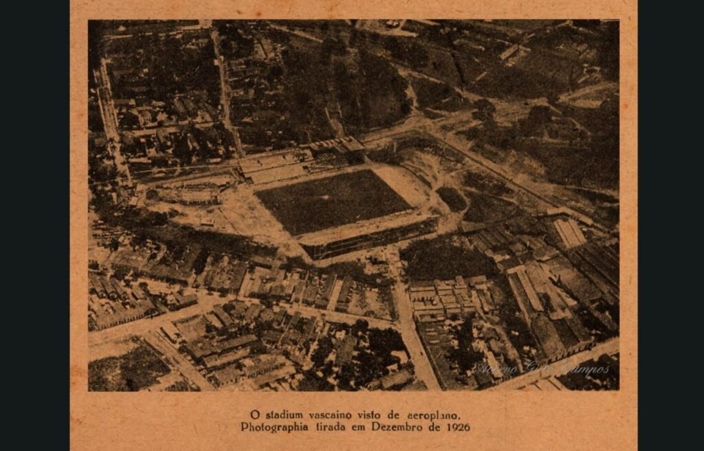 Foto aérea construção do estádio São Januário
