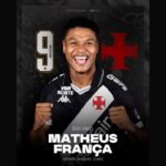 Vasco oficializa contratação de Matheus França como reforço para o meio-campo