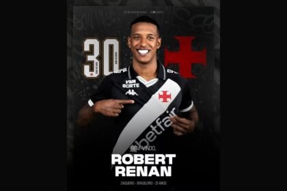 Vasco oficializa a chegada de Robert Renan por empréstimo até 2026